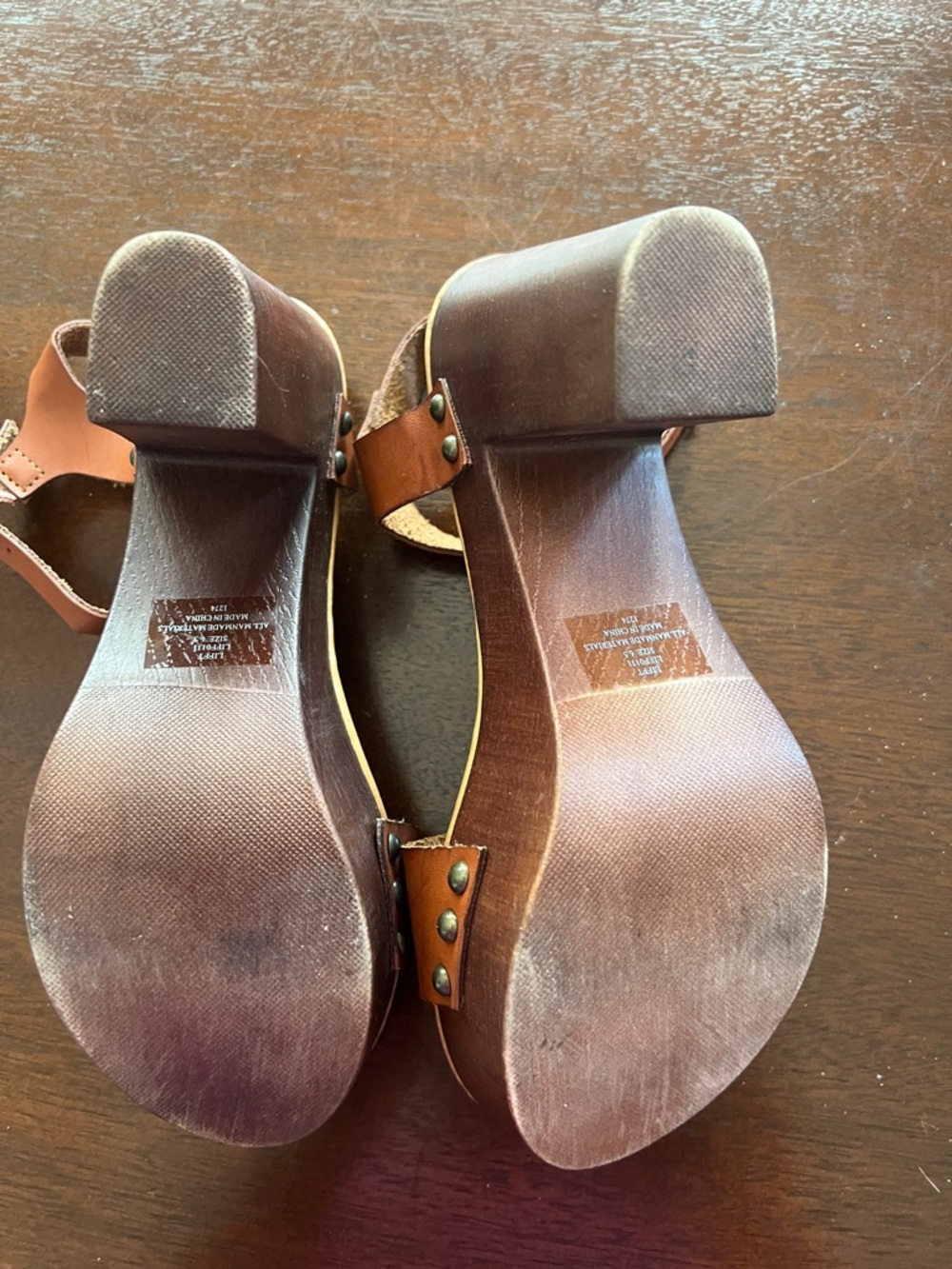 Steve Madden Brown Leather-Look Platform Sandals with Ankle Strap - Picture 7 of 8